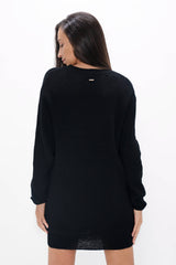 Salzburg - Hand Knitted Wool Cocoon Cardigan - Licorice Black