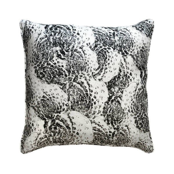 Luxury Irish Linen 50cm Conc Black & Cream Vibrant Square Cushion